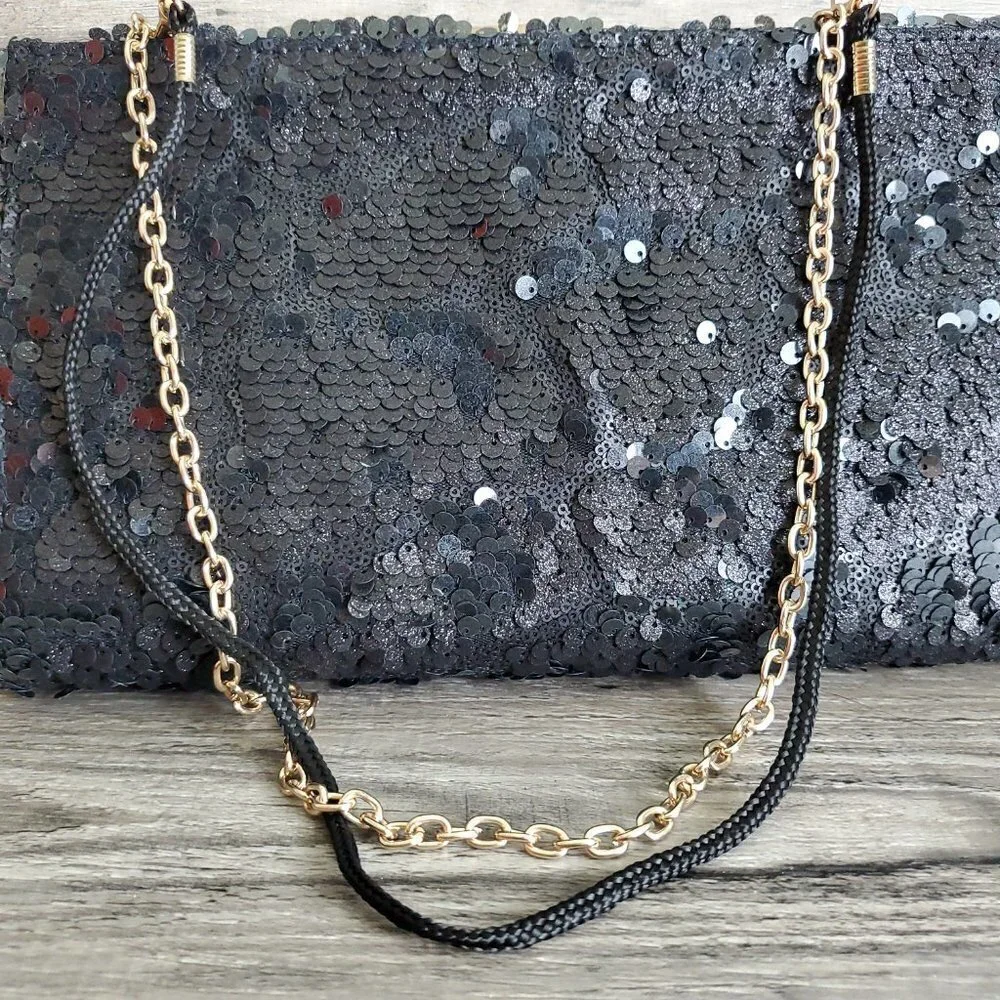 Kate Landry Sequin Evening Clutch Shoulder Bag